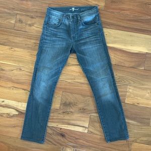 7 For mankind Paxtyn high rise skinny grey jean 27